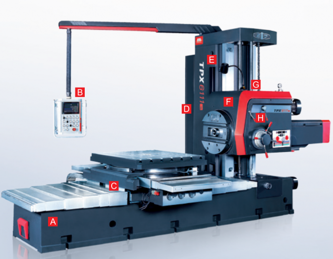 TPX6113 Máquina automática horizontal CNC de broca de fresagem Máquinas horizontais de broca 6