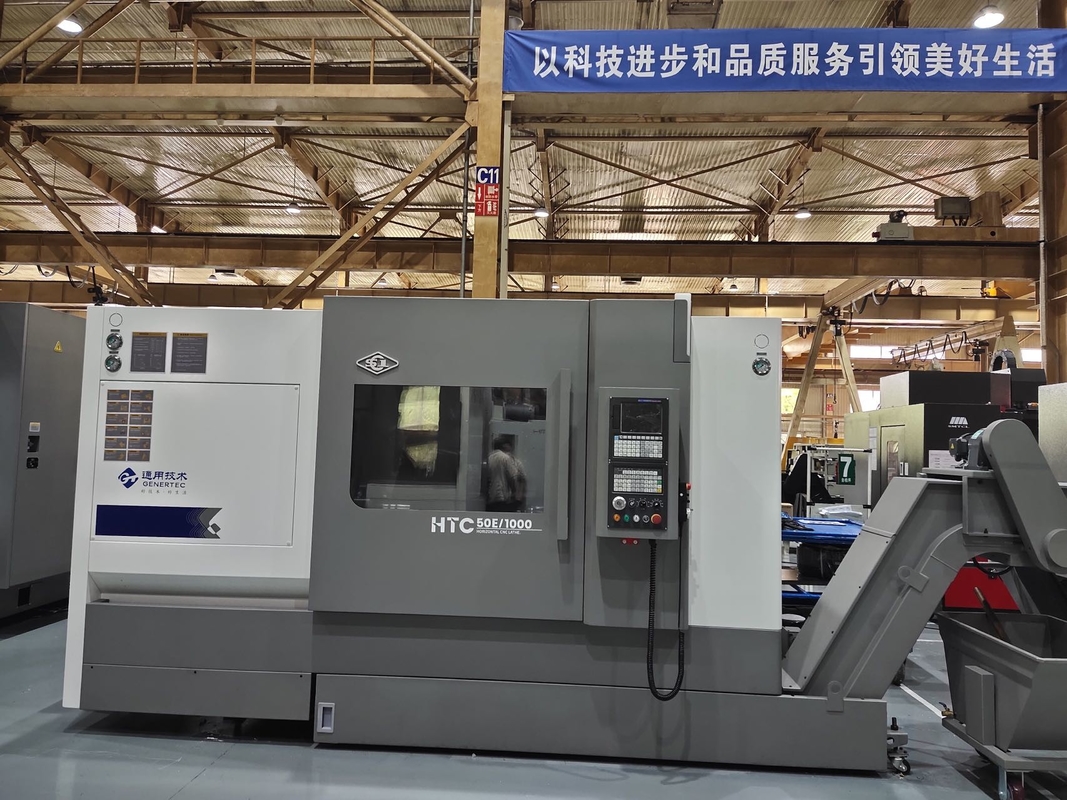 Eixo inclinado horizontal da máquina GSK FANUC A2 8 do torno do CNC da cama de HTC50E 1000