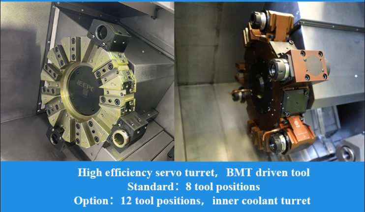 SMTCL Leito inclinado CNC Torno Linear Guia T5.2-500Q BMT55 Max. Diâmetro giratório 360mm CNC Feeder Torno