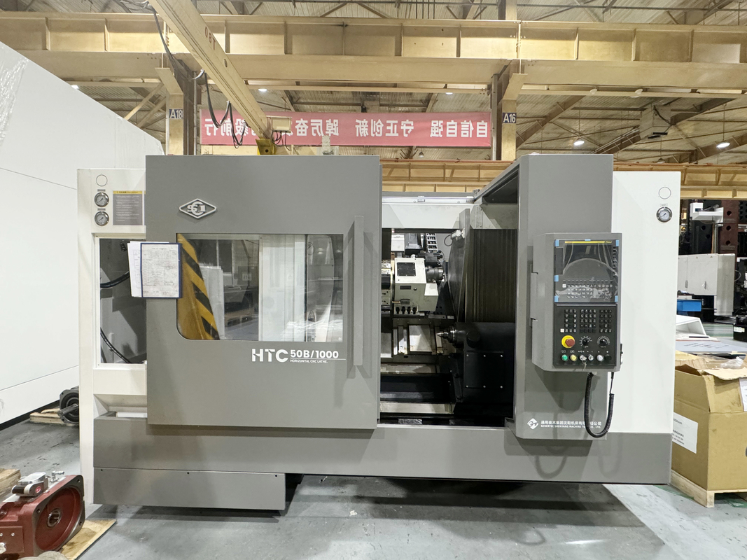 Máquina de torno CNC SMTCL HTC50B Sistema FANUC Horizontal 12 Estações Servo Turretos Inclinados Cama Torno CNC