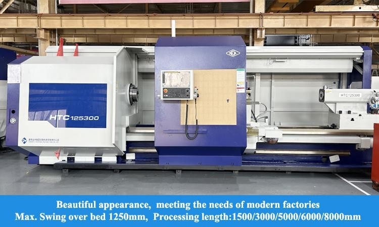 SMTCL Torno CNC pesado 5000mm HTC125500 Dormitório horizontal plano Torno CNC pesado