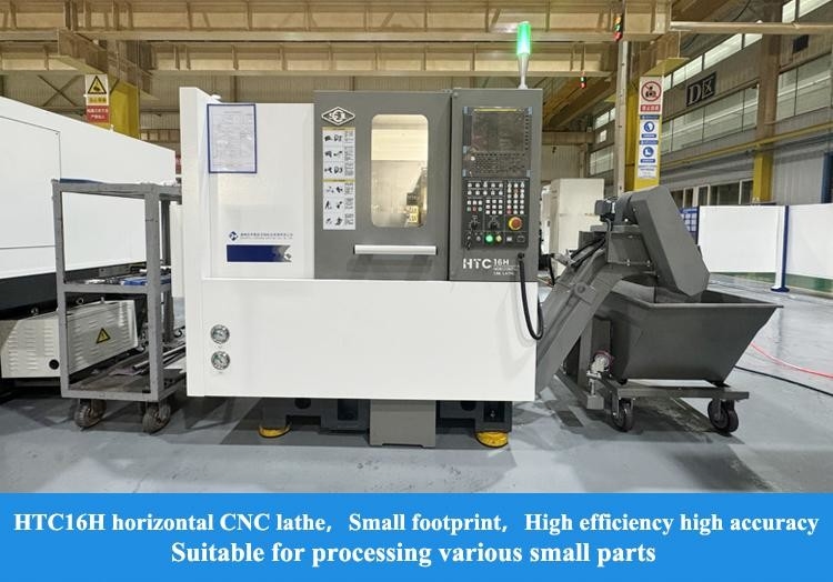 SMTCL Pequenas peças de usinagem HTC16H Metal Slant Bed CNC Lathe 8 estações Lathe CNC horizontal