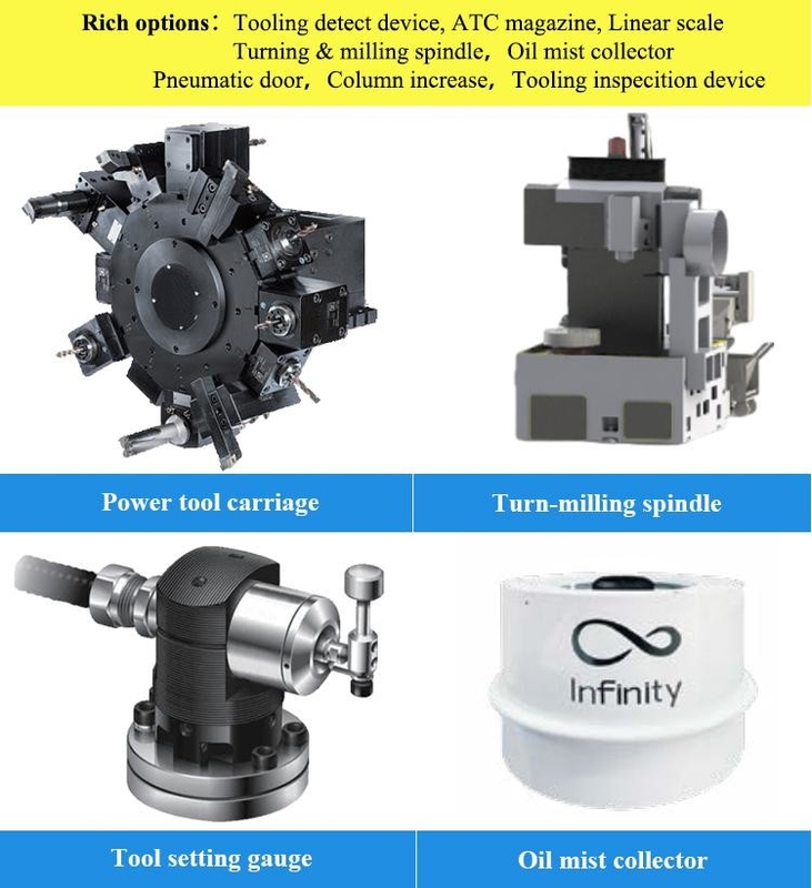 SMTCL Vertical CNC Lathe V4H CNC Vertical Milling Machine Lathe Milling Machine Combo Vertical CNC Lathe