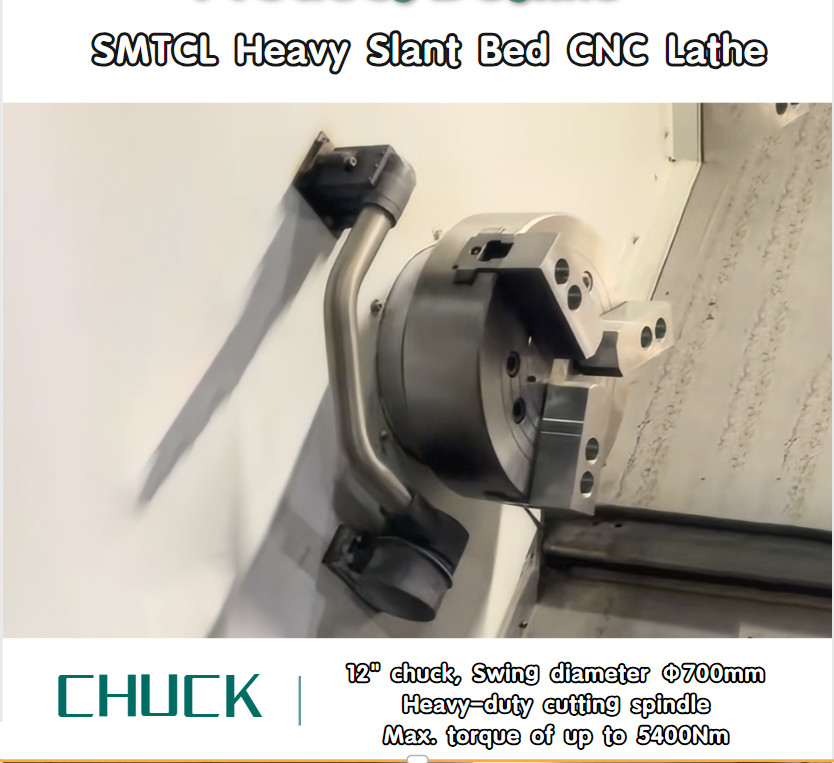 SMTCL Slant Bed CNC Lathe HTC63Q comprimento máximo de corte 3000mm Lathe CNC horizontal
