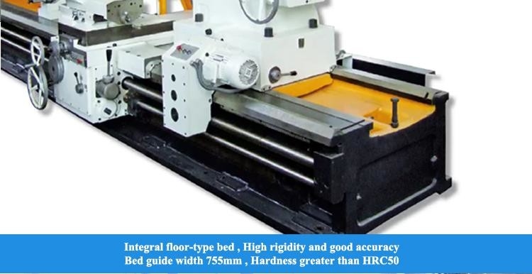 Torno manual grande CW61160D Diâmetro de balanço máximo sobre cama 1640mm A2-15 Fuso Tornos pesados