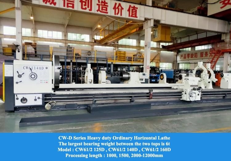 Torno manual grande CW61160D Diâmetro de balanço máximo sobre cama 1640mm A2-15 Fuso Tornos pesados