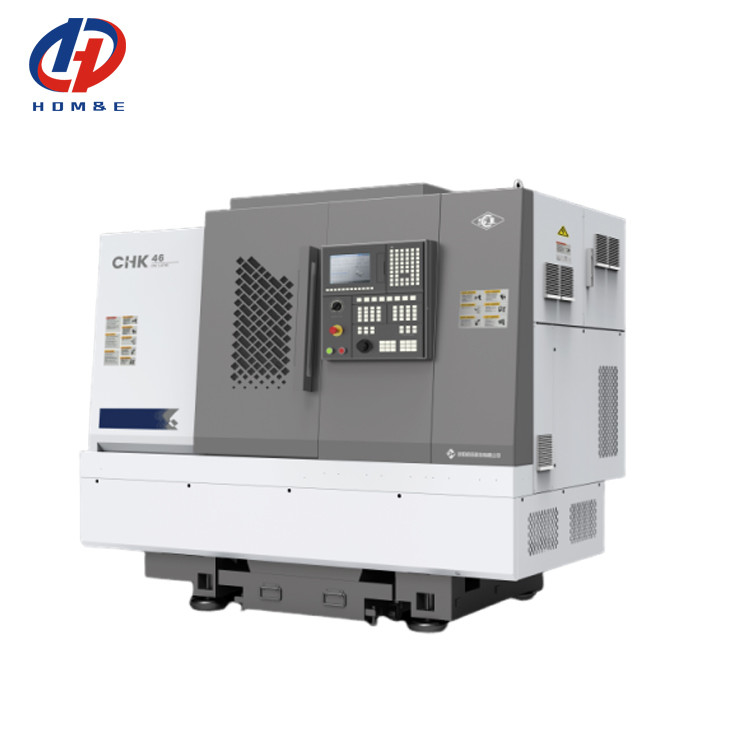 Máquina de torno CNC de cama inclinada CHK46 Máquina de torno automática de tipo gang com alimentador de barra