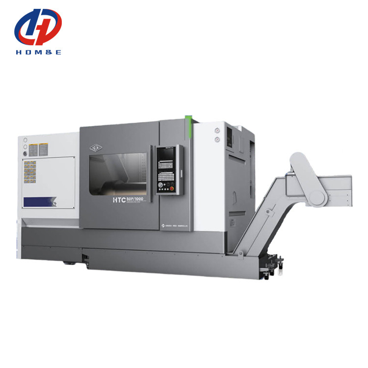 SMTCL Universal CNC Torno Horizontal HTC50Q Espindle de Alto Torque Torno CNC de Cama Inclinada Pesada