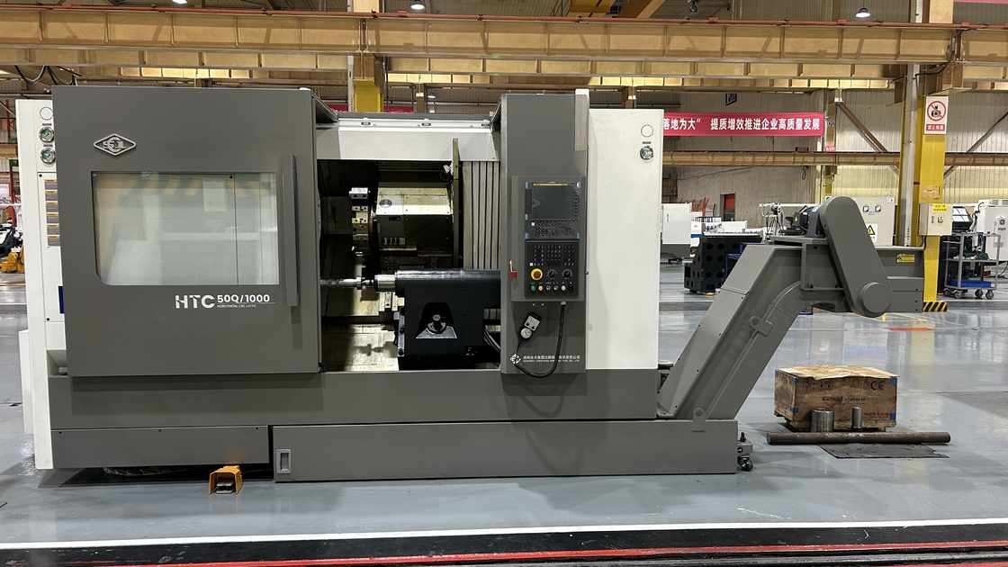 SMTCL Universal CNC Torno Horizontal HTC50Q Espindle de Alto Torque Torno CNC de Cama Inclinada Pesada