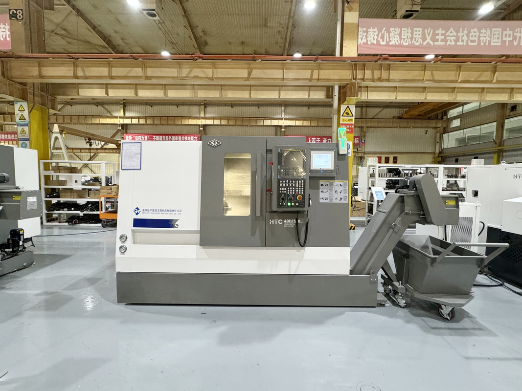 SMTCL CNC Lathe HTC40H Alta Eficiência Long Travel Ball Cage Motor Shaft Processing Slant Bed CNC Lathe