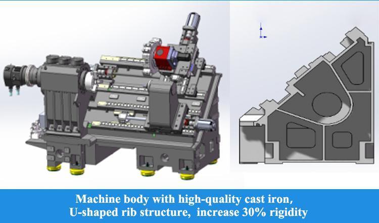 Da máquina horizontal do torno do CNC da cama da inclinação de G45L linha ferroviária de alta velocidade