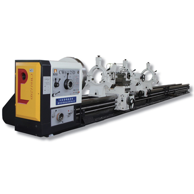 Máquina de torno de 12 metros CW61125D Carregamento de 6T Borração de fuso Diâmetro 120mm Torno manual pesado